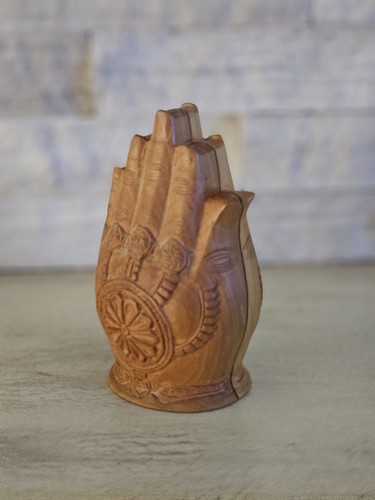 Vintage hand carved wooden - hand,