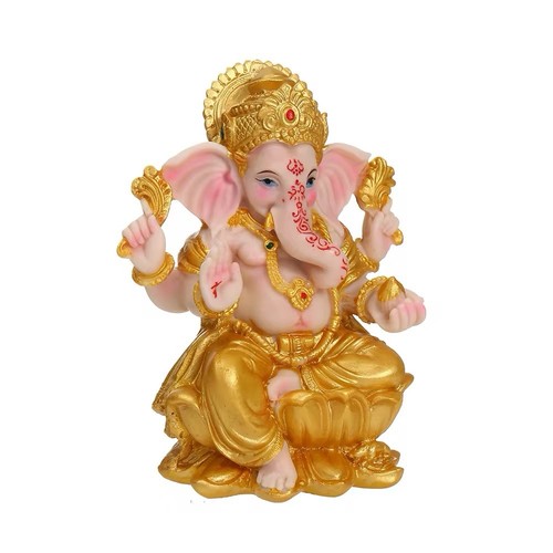 Golden ganesh idol - idol, statue